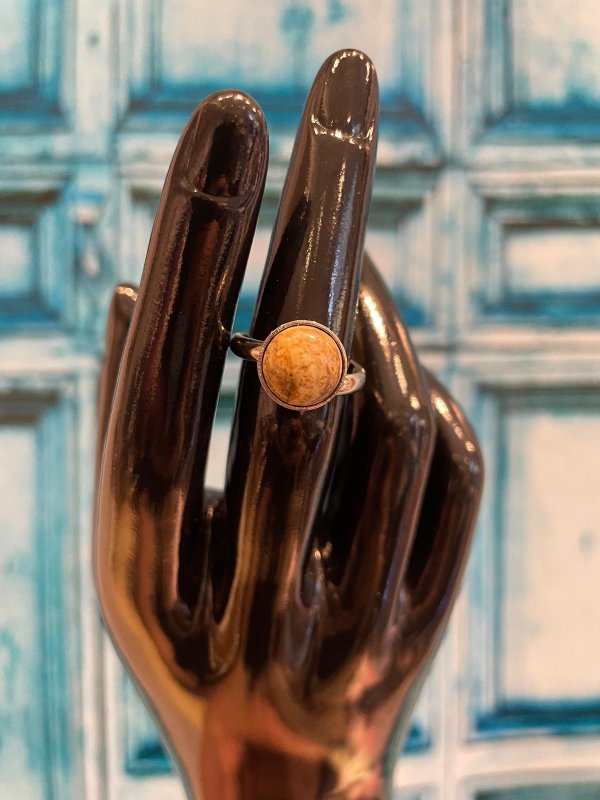 Jaspiskuvakivi terässormus